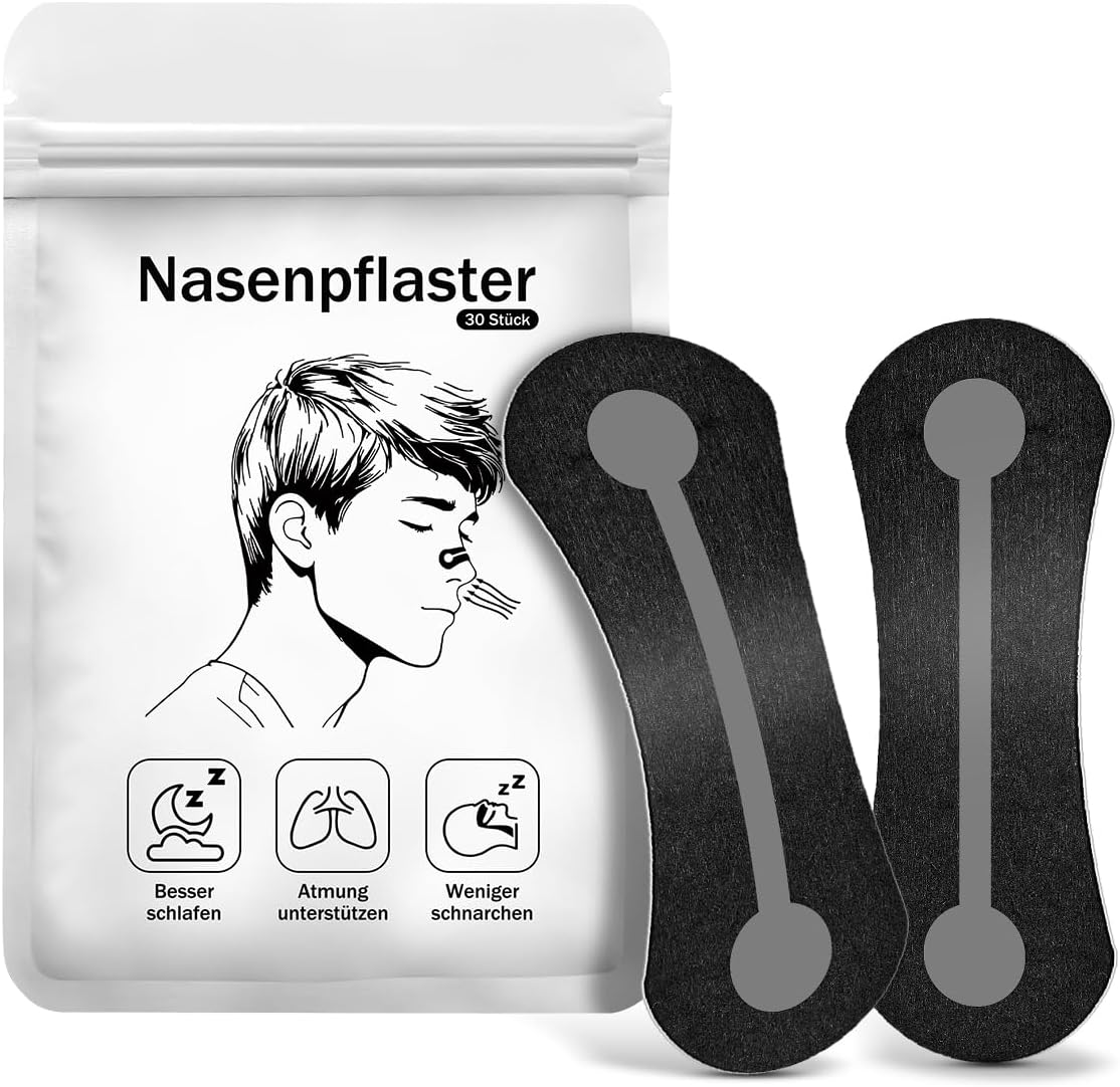 Nasenpflaster Schnarchen, 30 Stk Schnarchstopper, Verstärkte Stütze weitet Nasenwege,Nasenstrips Lindert Verstopfung, Verbessert Schlaf, Anti Schnarch