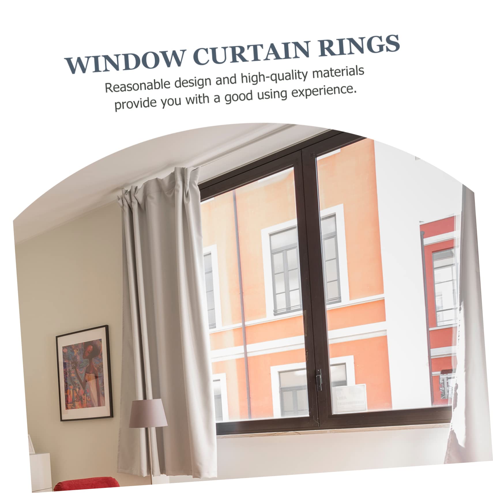 80 Stück Vorhang Ösenringe aus Kunststoff Pp Selbstsichernde Fenstergardinenringe mit Rundem Design Kratzfest für Wohnzimmer und Schlafzimmer