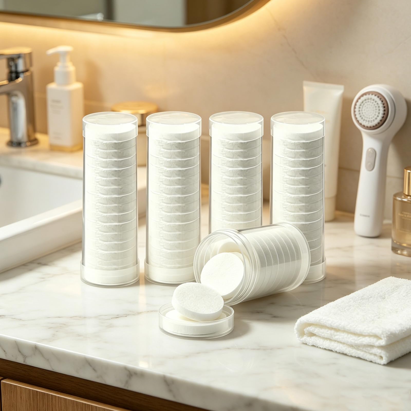 Disposable Compressed Face Towels, 100% Plant-Based, Lint-Free & Biodegradable