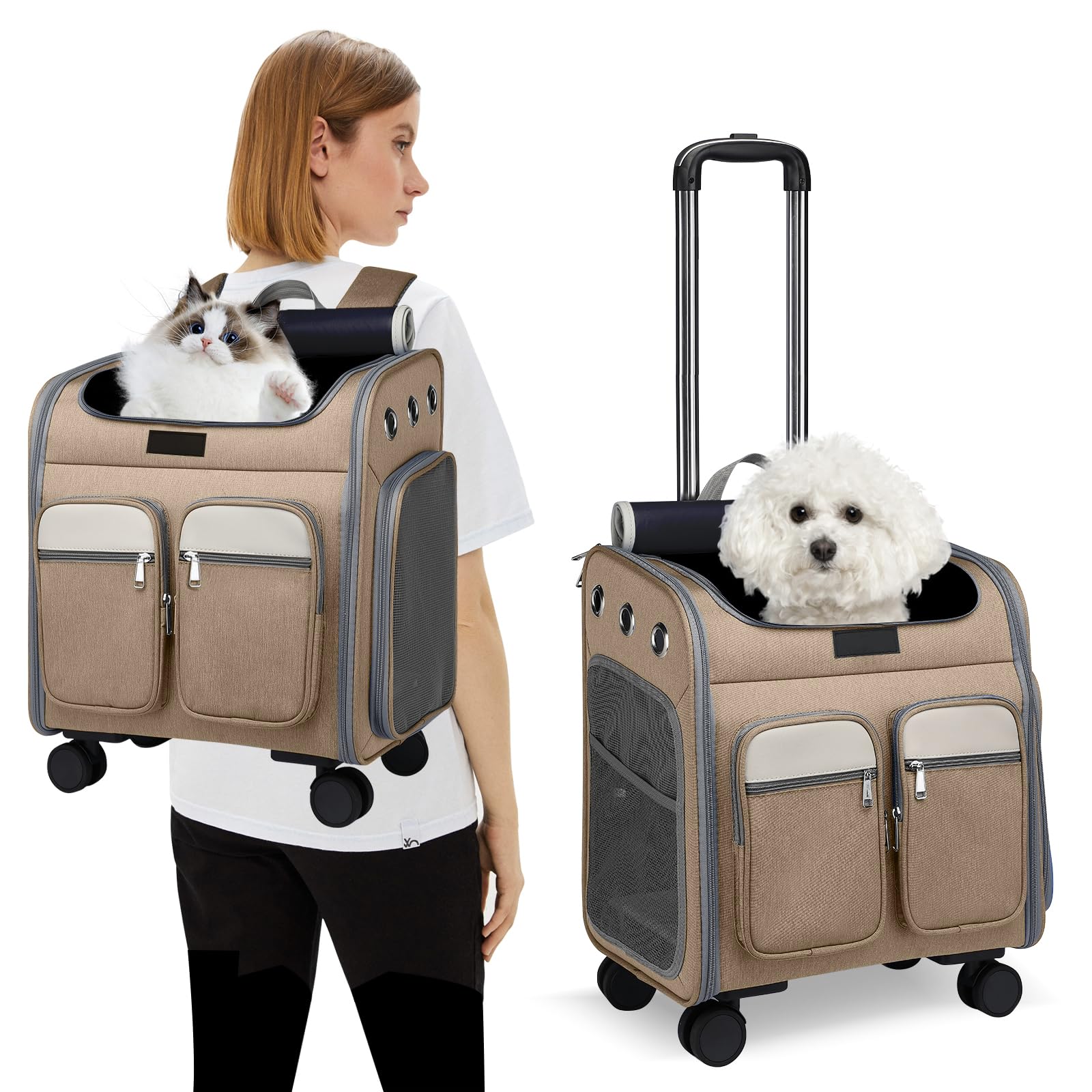 PETCUTE Pet Carrier Rugzak, Verstelbare Pet Front Rugzak met PETCUTE Pet Carrier Rugzak, Verstelbare Pet Front Rugzak met