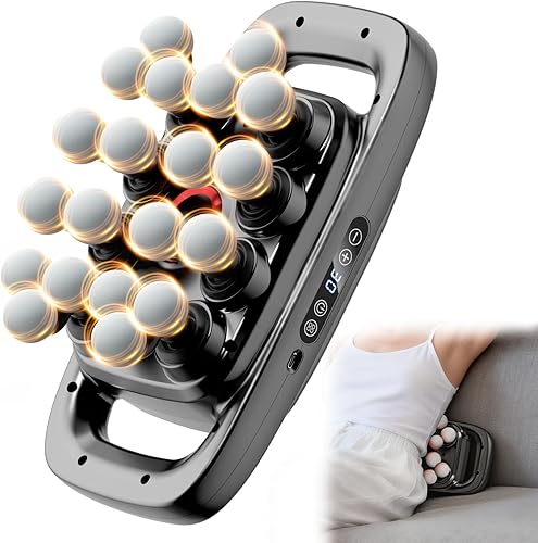 Pistola de masaje de 20 cabezas, masajeador muscular con 3 modos y 30 niveles de intensidad, pistola de masaje silenciosa para tejido profundo para