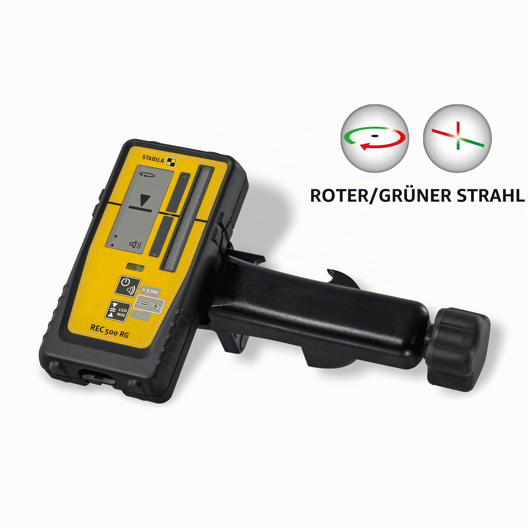 STABILA Empfänger Rec 500 RG, Receiver für Rotations- und Linienlaser, für rote und grüne Laserstrahlen