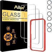 Vista 30 de Ailun Paquete de 2 protectores de pantalla para iPhone 12 Pro Max [6.7 pulgadas] + 2 protectores de lente de cámara, película de vidrio templado
