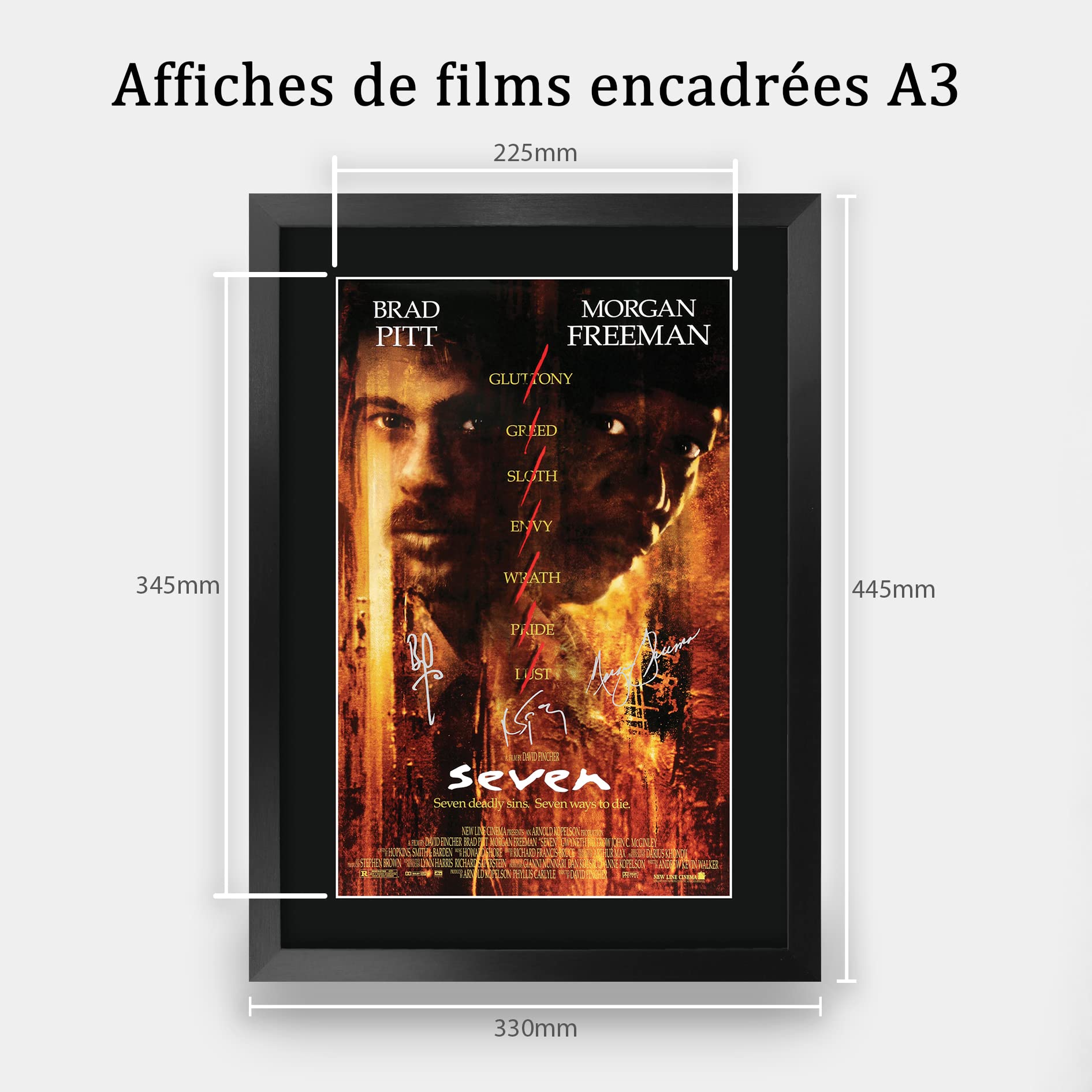 Affiche photo signée Brad Pitt A3 encadré Cadeaux imprimés autographe