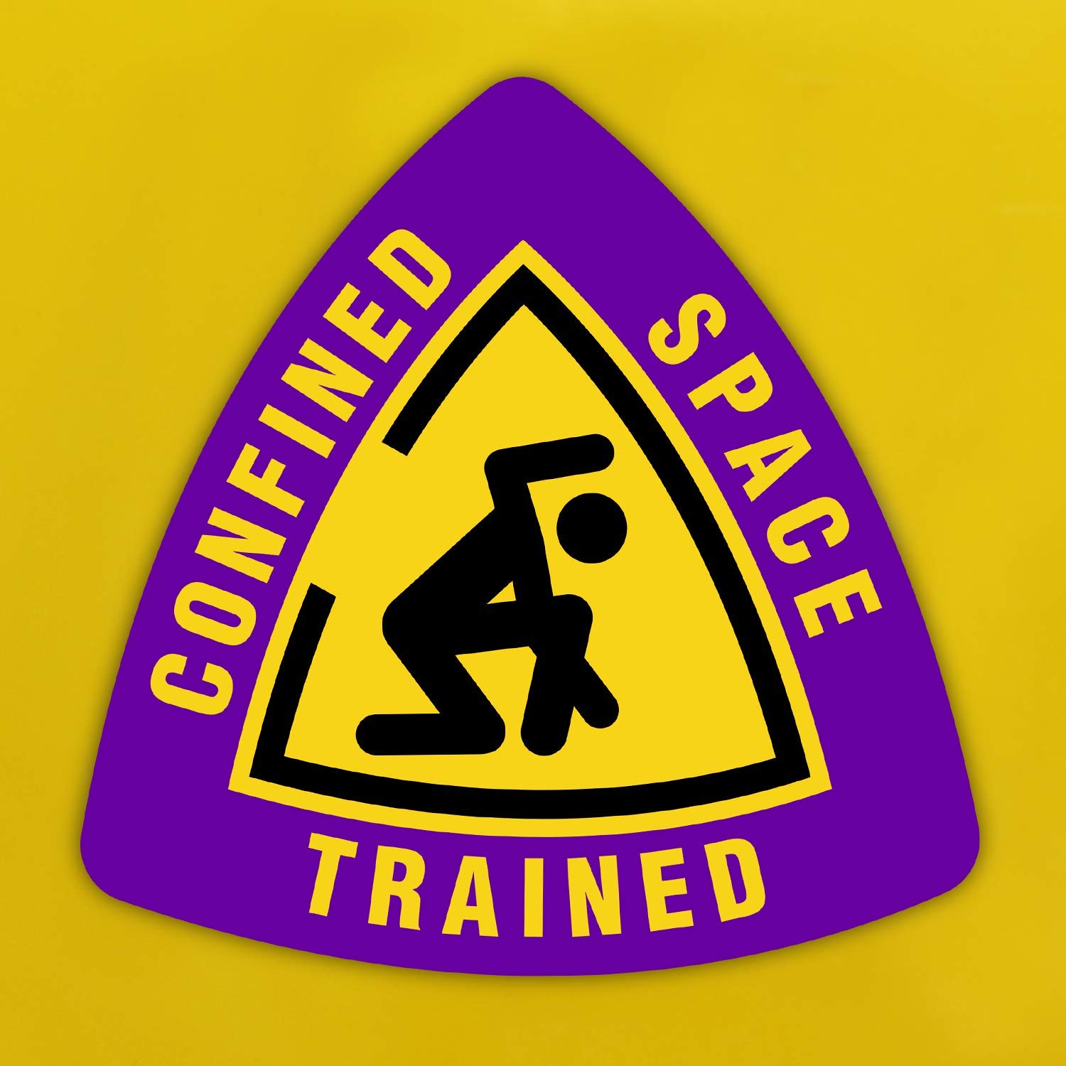 SmartSign Confined Space Trained Hard Hat Decal | 2.5" x 2.5" Conformable Vinyl, Pack of 5, Made in USA