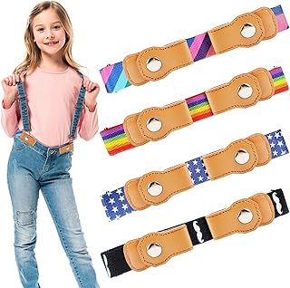 Cinturones Elásticos Sin Hebilla para Niños, 4 Piezas Cinturón No Buckle Invisibles Estiramiento, Cinturon Stretch Ajustable Belt, Cinturón para Niños y Niñas (4 Colores, 35-90 cm)