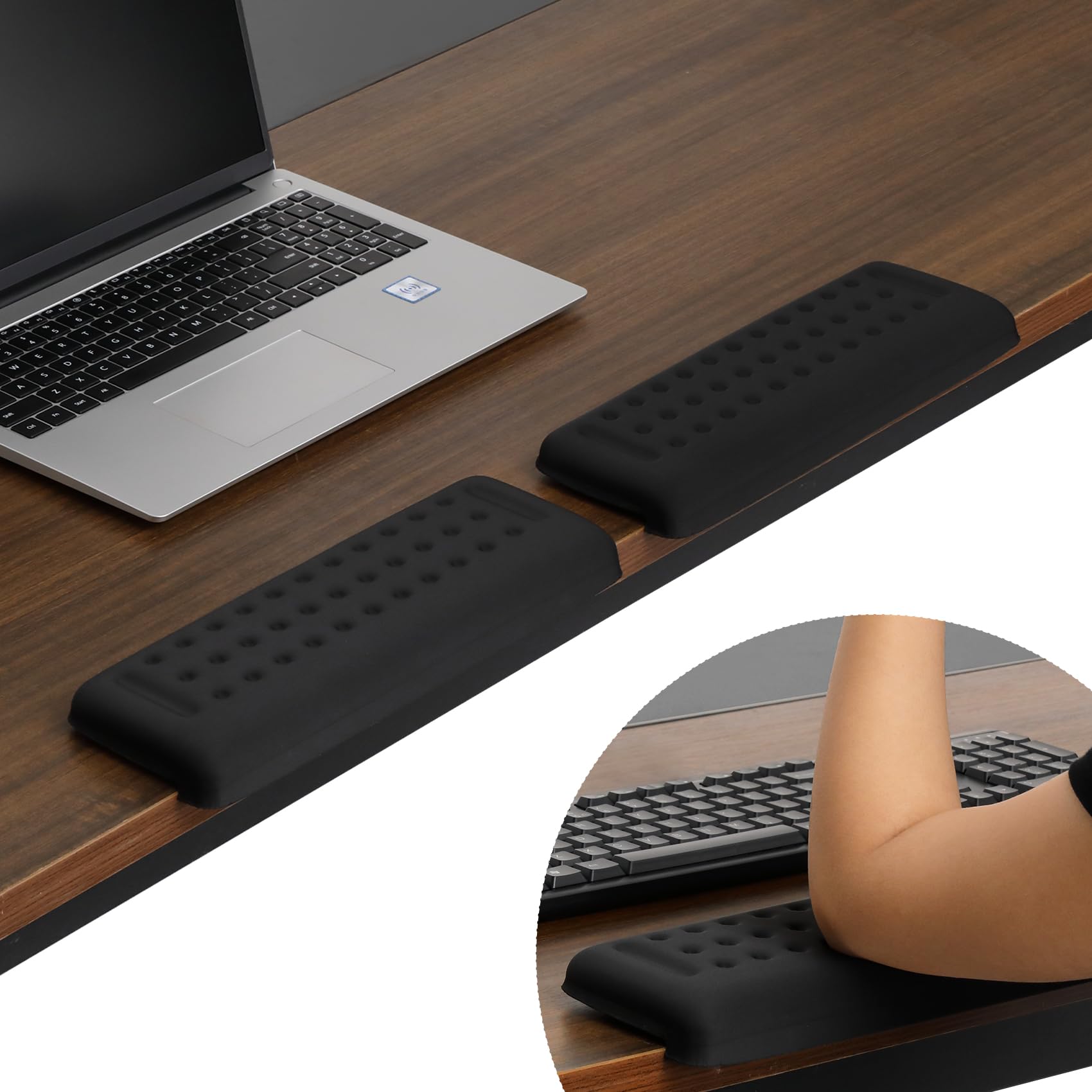 L-Shaped Desk Wrist & Arm Pad for Desk, Edge Memory Foam Support for Wrists, Non-Slip Ergonomic Design, Comfortable for Office & Home Use – 2PCS