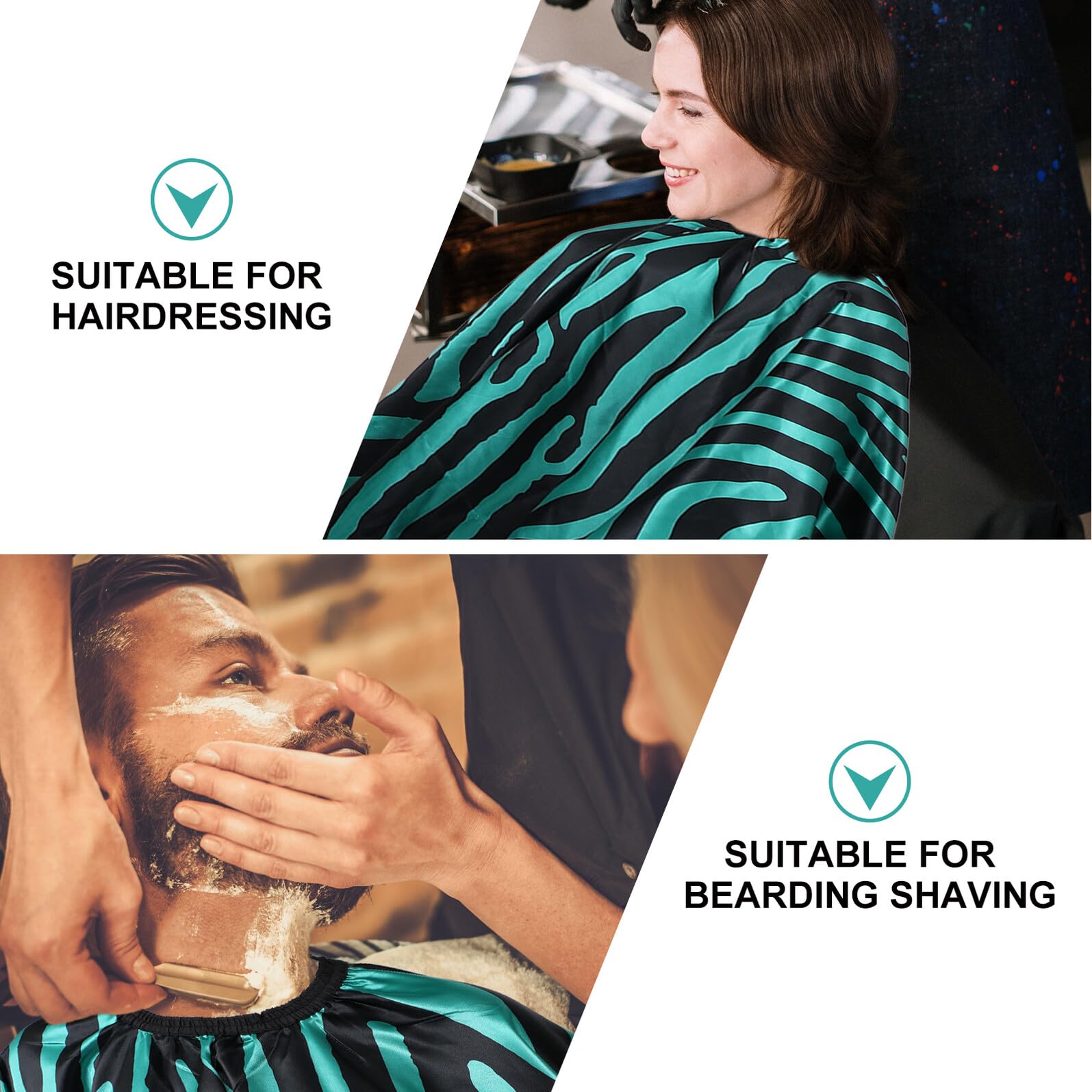 TEHAUX Capa para Cortar el Pelo Profesional de Satén, Transpirable y Ajustable Cuello, para Peluquería y Corte