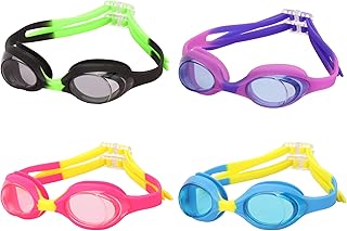 Romoc 4 Pack Kids Swimming Goggles,No Leaking,Anti Fog,UV Protection Swim Glasses Water Goggles Christmas Gift