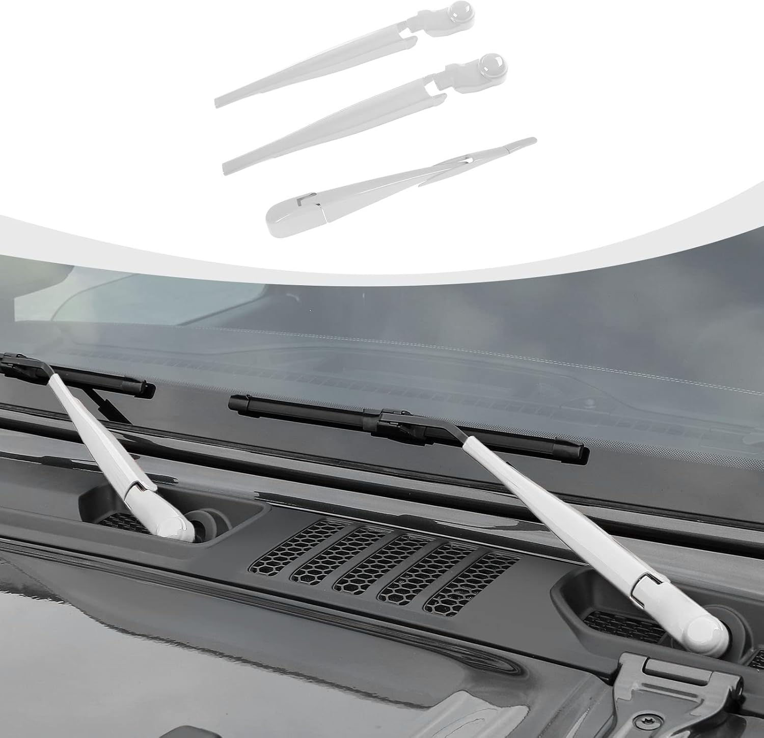 RAZPOY JL Front & Rear Window Wiper Blades Trim, Windshield Wiper Blade Cover