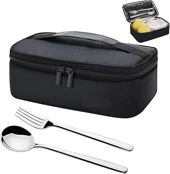 Insulated Lunch Bag 4.5L, Small Lunch Bag with Spoon and Fork | 28x18x8cm Insulated Lunch Box, Lunch Bags for Men with Handle for Work School Picnic Outdoor