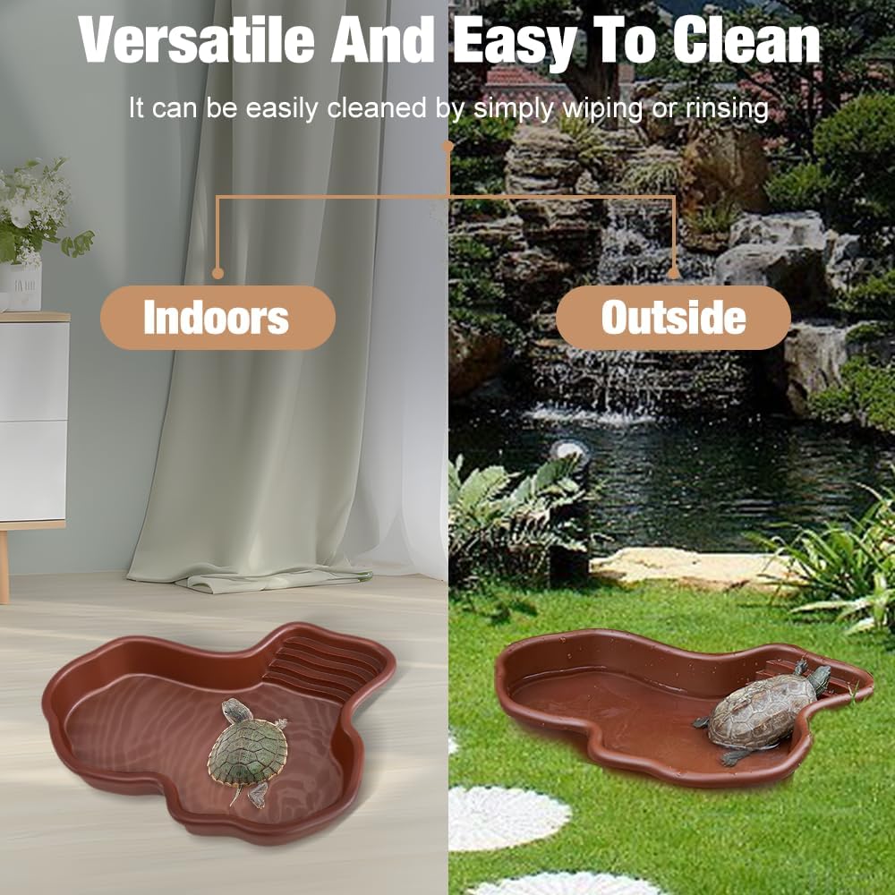 Bassin pour Reptiles, Bol d'Eau pour Tortue, Bol d'Eau et Nourriture pour Reptiles, Bassin de Bain pour Reptiles