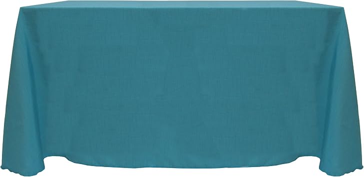 Ultimate Textile -10 Pack- Reversible Shantung Satin - Majestic 90 x 132-Inch Rectangular Tablecloth, Turquoise Blue