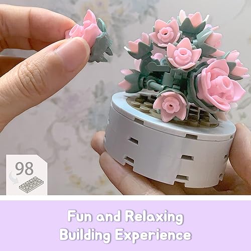 Miniatura 3 de Fox Forest Bloques de construcción de flores, juego de suculentas botánicas para adultos y niños, colecciones de plantas, compatible con Lego, nuevo