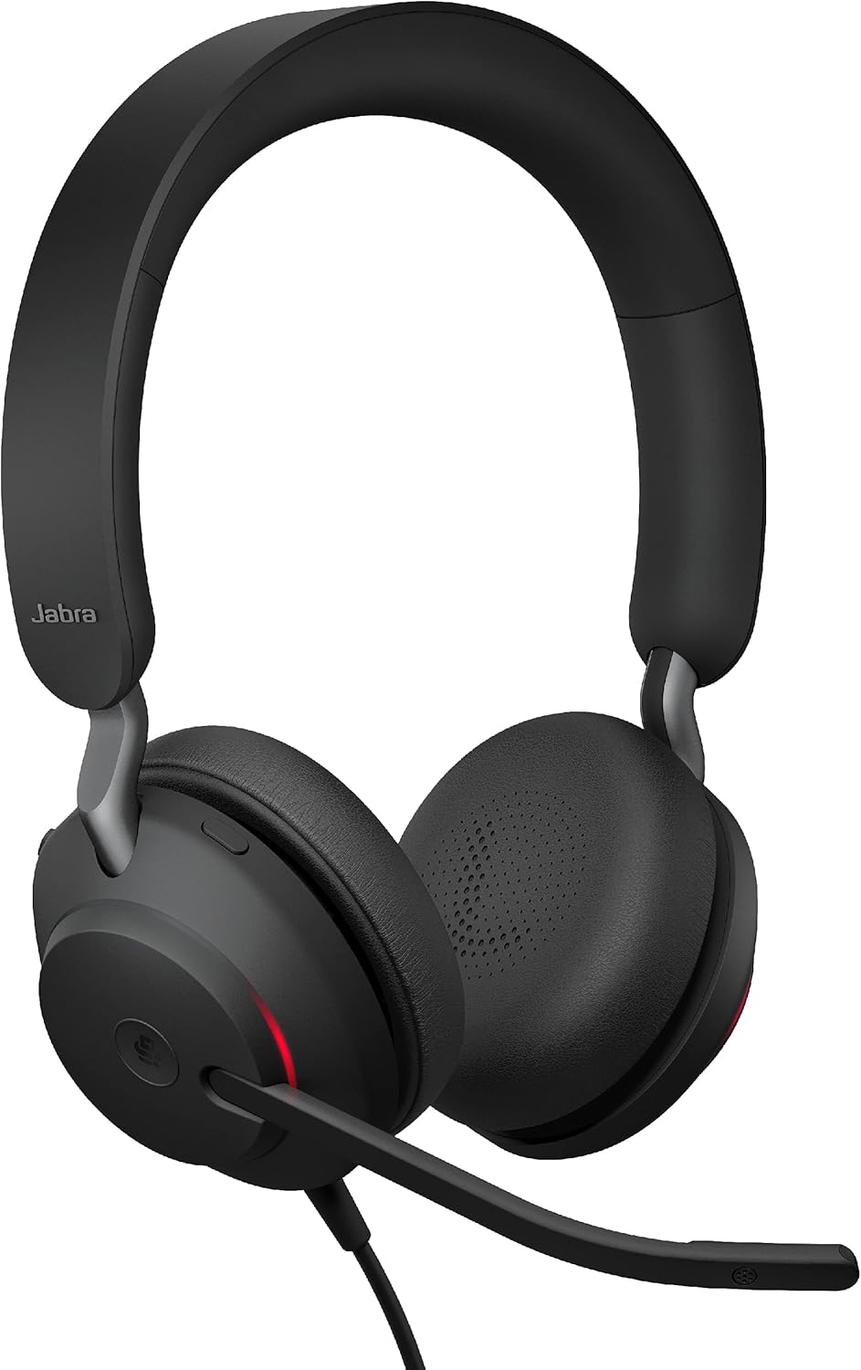 Jabra Evolve2 40 MS Wired Headphones, Stereo, Black – Telework Headset, Enhanced All-Day Comfort, Passive Noise Cancelling, MS-Optimized with USB-C Connection (Renewed)