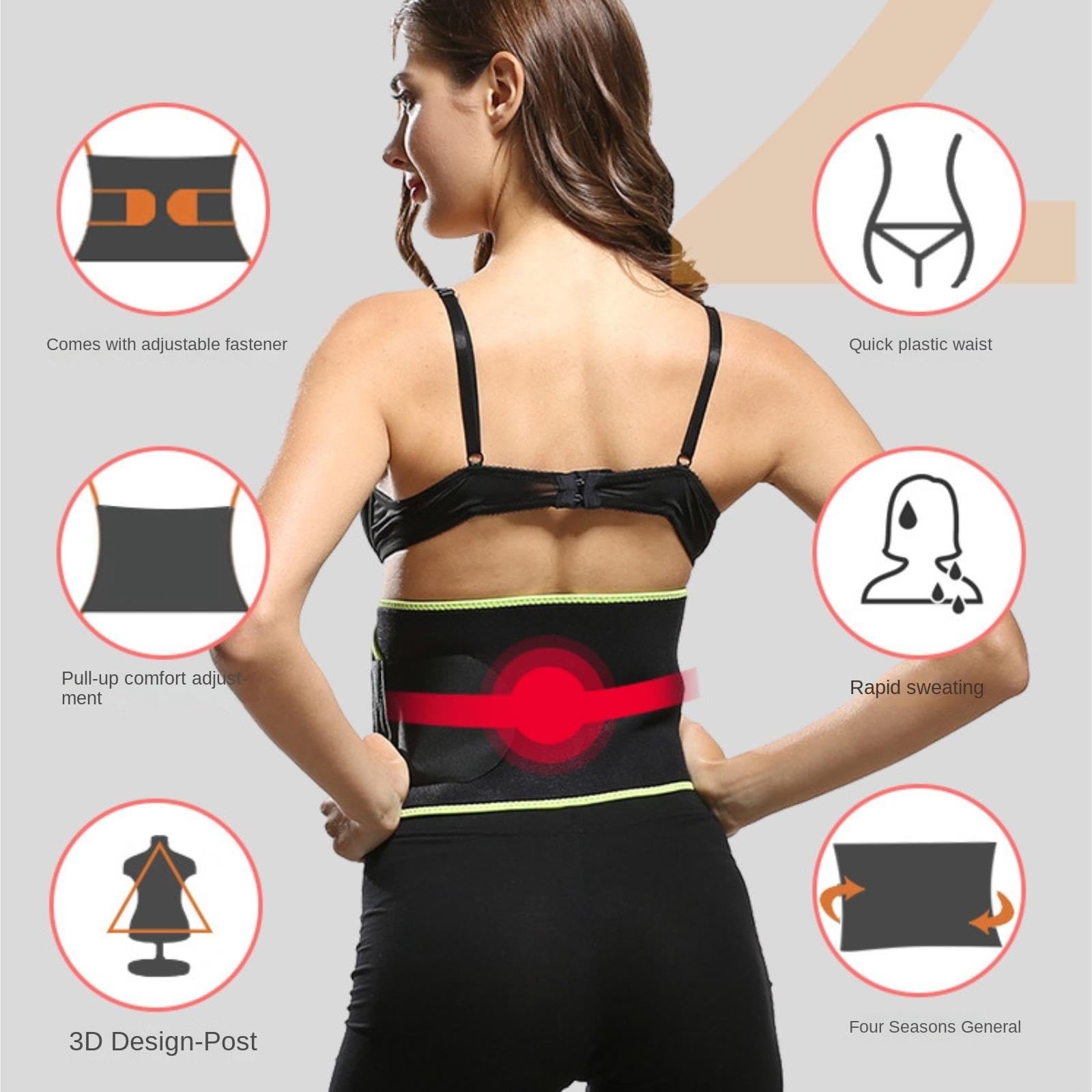 Ceinture Lombaire Réglables Ceinture De Maintien Ajustable for Le Sport, Idéale for L'entraînement Sportif Travail Universel(Black,Large)