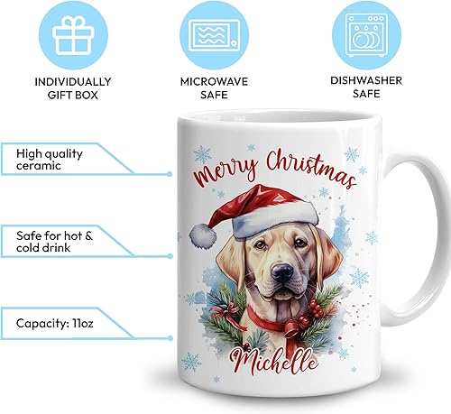 Vista 38 de Hyturtle Regalos personalizados para amantes de las ardillas, con sombrero de Papá Noel, taza de café de cerámica con nombre personalizado, taza