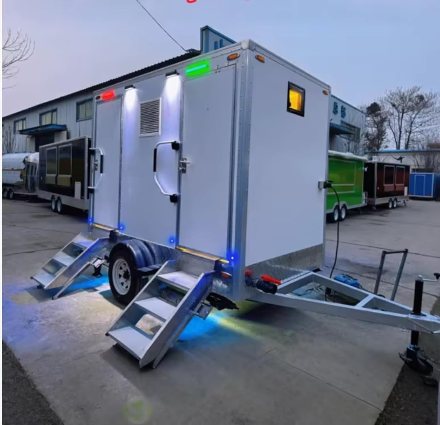 Modern Multi-stall Mobile Toilet Trailer for Outdoor Use, Public Bathroom Trailer Portable Restroom for Parks Community