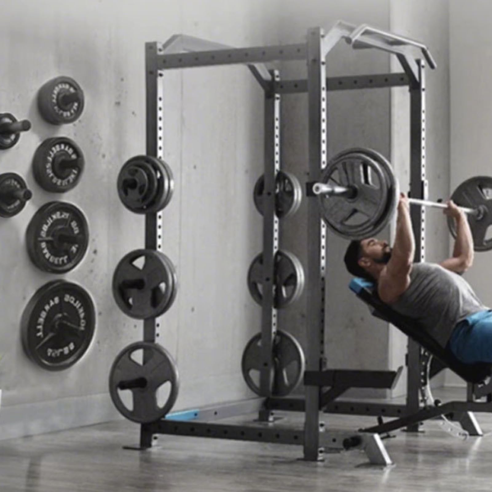Supporto per piastre da palestra, resistente, robusto supporto per bilanciere, accessorio per squat per familiari, amici, adulti appassionati di allenamento