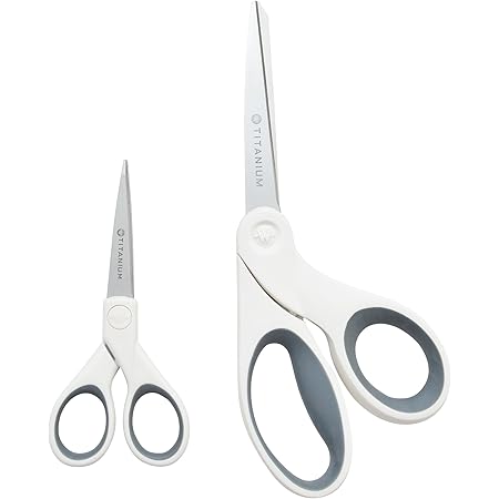 Westcott 8" Bent and 5" Straight Titanium Bonded Craft Scissors, Combo Pack (16378)