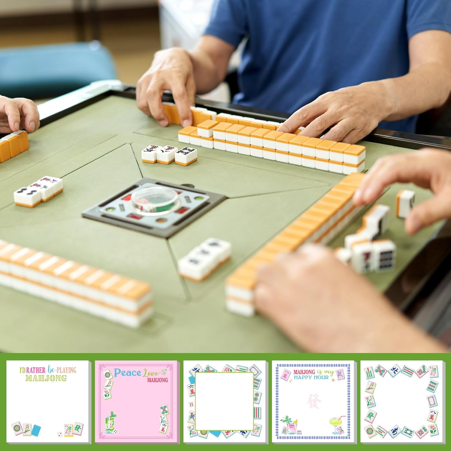 Gueevin 20 Pcs Mahjong Sticky Notes Gifts Self Adhesive Mah Jong Notepads Mahjong Lovers Gifts for Home Office School Mah Jong Party Decorations Supplies, 3" x 3"(Classic) - Image 5