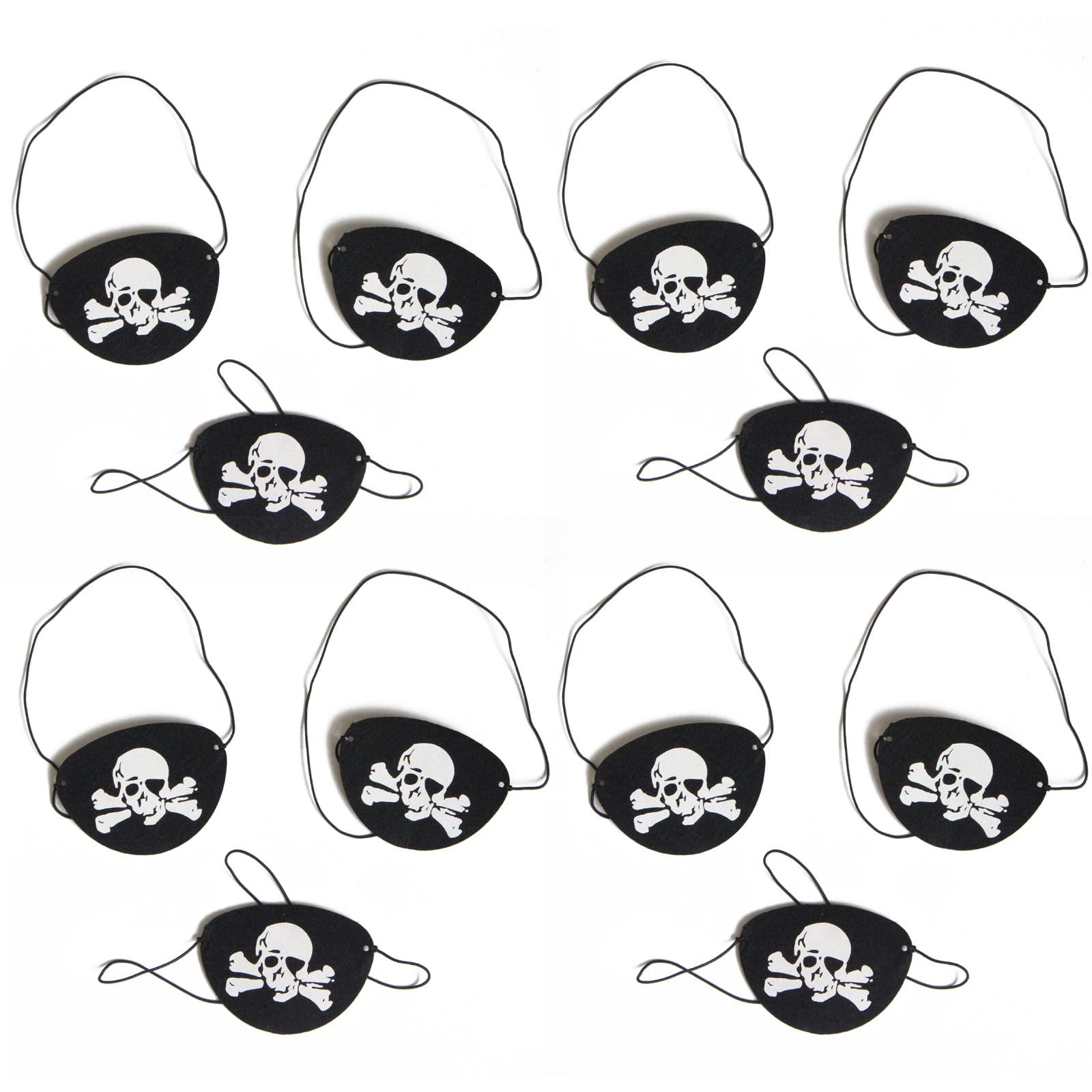 Yhplxyuus 12Pcs Role Playing Pirate Eye Felt Eye Skeleton Patches for Halloween Christmas Pirate Theme Party Decors Kids for Kids Party Skull Skeleton
