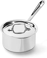 All-Clad D3 1.5 Qt Stainless Steel Saucepan with Lid - Tri-Ply Even Heat, Induction Oven Safe 600°F
