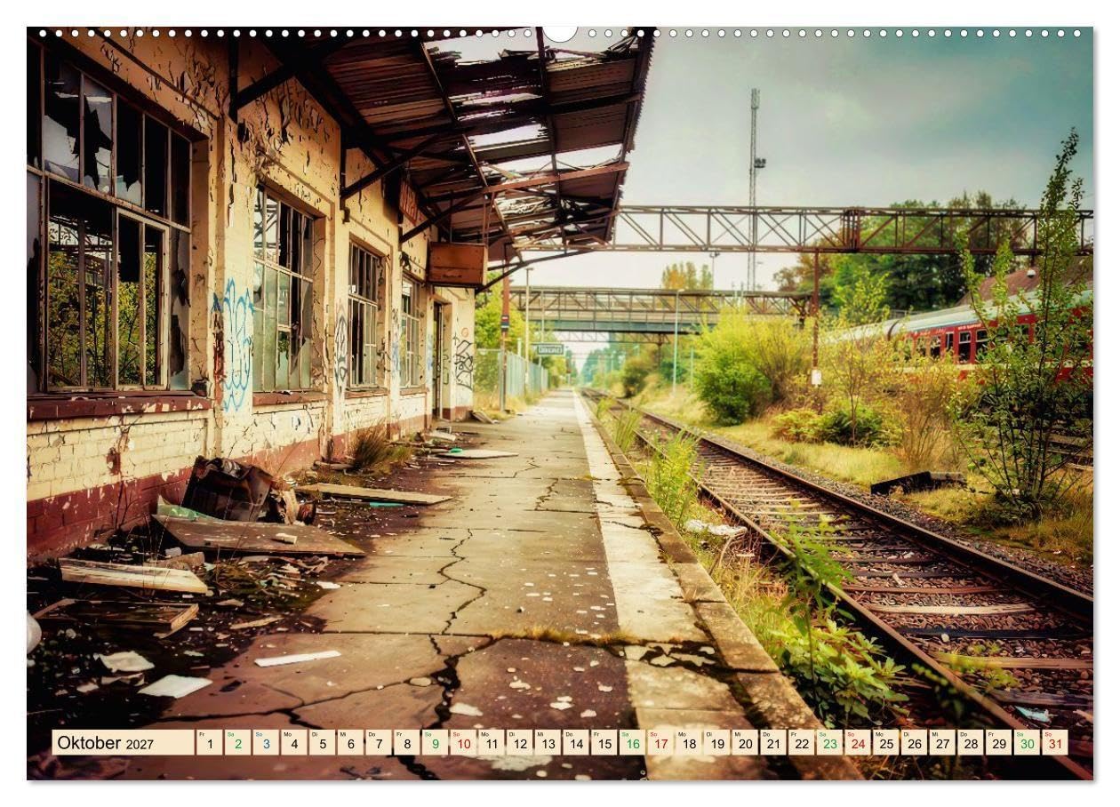 Lost Places - Stille Zeugen der Vergangenheit (Wandkalender 2027 DIN A2 quer), CALVENDO Monatskalender: Die Poesie verlassener Orte.