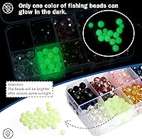 Vista 3 de QualyQualy Cuentas de pesca surtidas, cuentas de pesca de vidrio de plástico, rojo y amarillo, mezcla de colores, cuentas de pesca luminosas