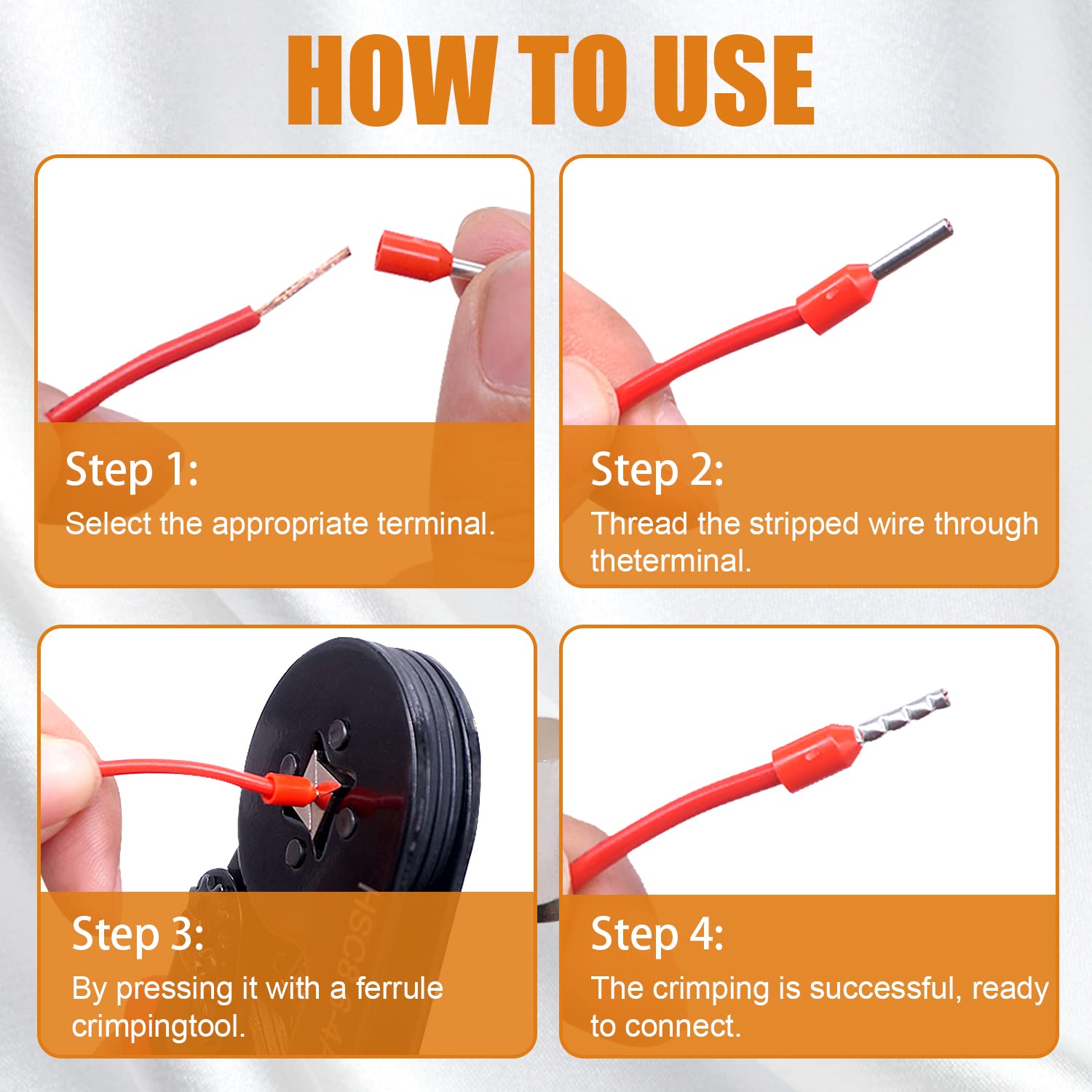 mankk 1000PCS Wire Ferrules Terminals Kits Silver Plated Copper Ferrules Wire Ends Terminals Crimp Terminal Connector Sleeves 14 Sizes AWG(22 20 18 16 14 12 10 7 5 4 2 1/0 2/0 3/0)
