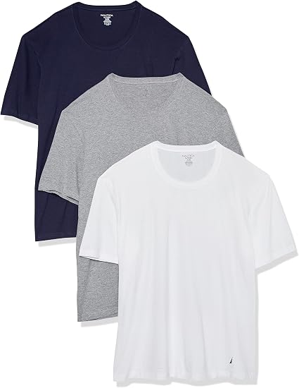 Nautica Mens Cotton Crew Neck 3-Pack T-Shirts