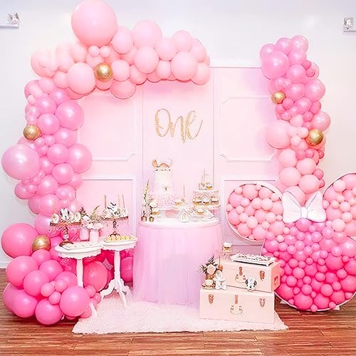 Miniatura 2 de 50 globos rosados de 12 pulgadas y 50 globos dorados de 12 pulgadas