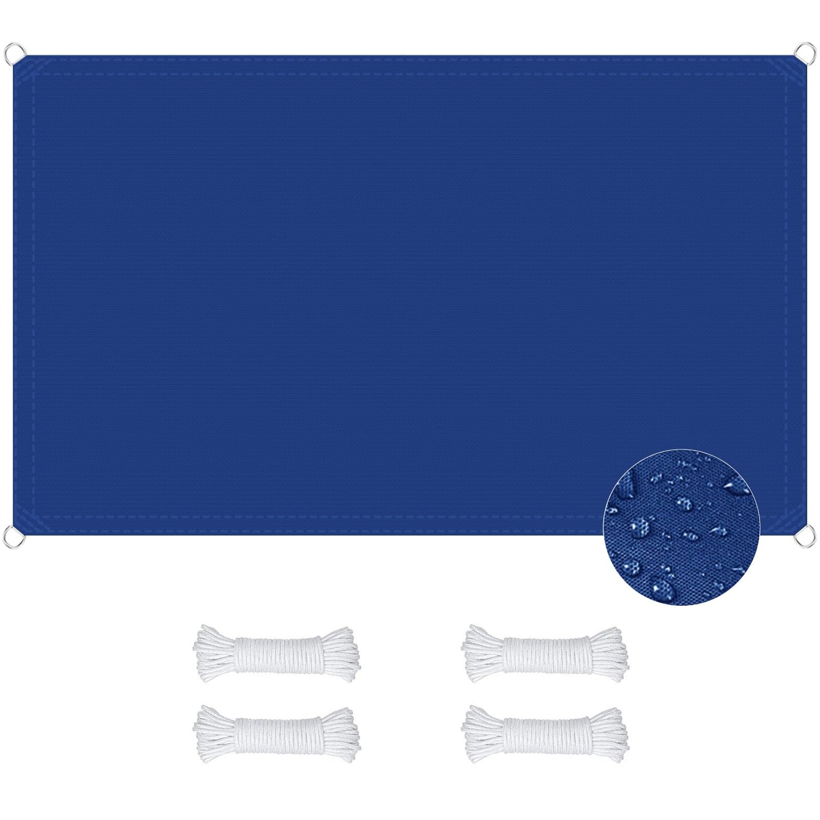 Toile d'ombrage 3x10 m imperméable et résistante à la déchirure bleu foncé