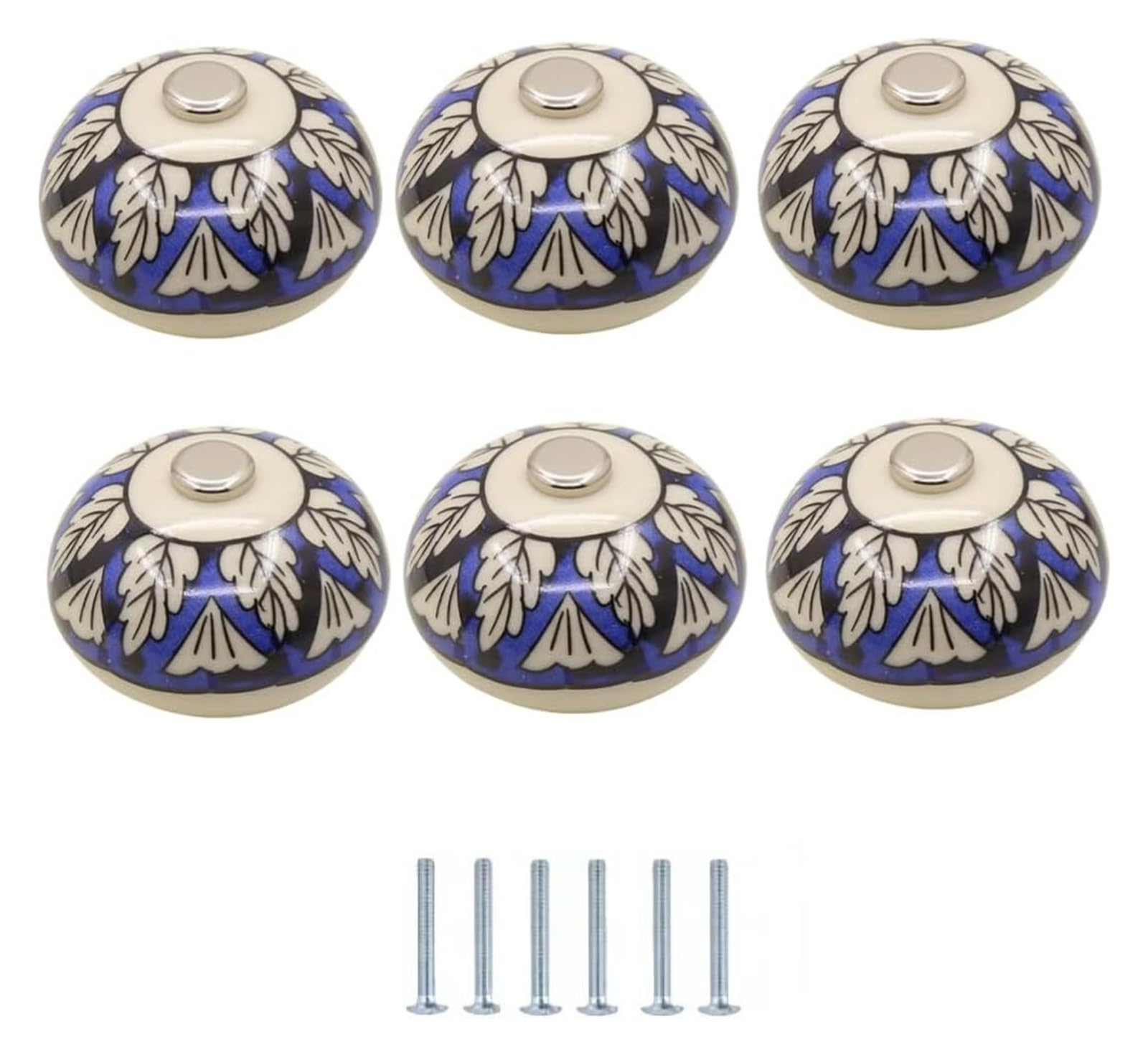 Enmrfvkz Fortune Tree Ceramic Cupboard Drawer Handle Knobs, Ceramic Copper Cupboard Drawer Door Knobs 6 Pack Multicolor 40Mm(Fortune Tree)