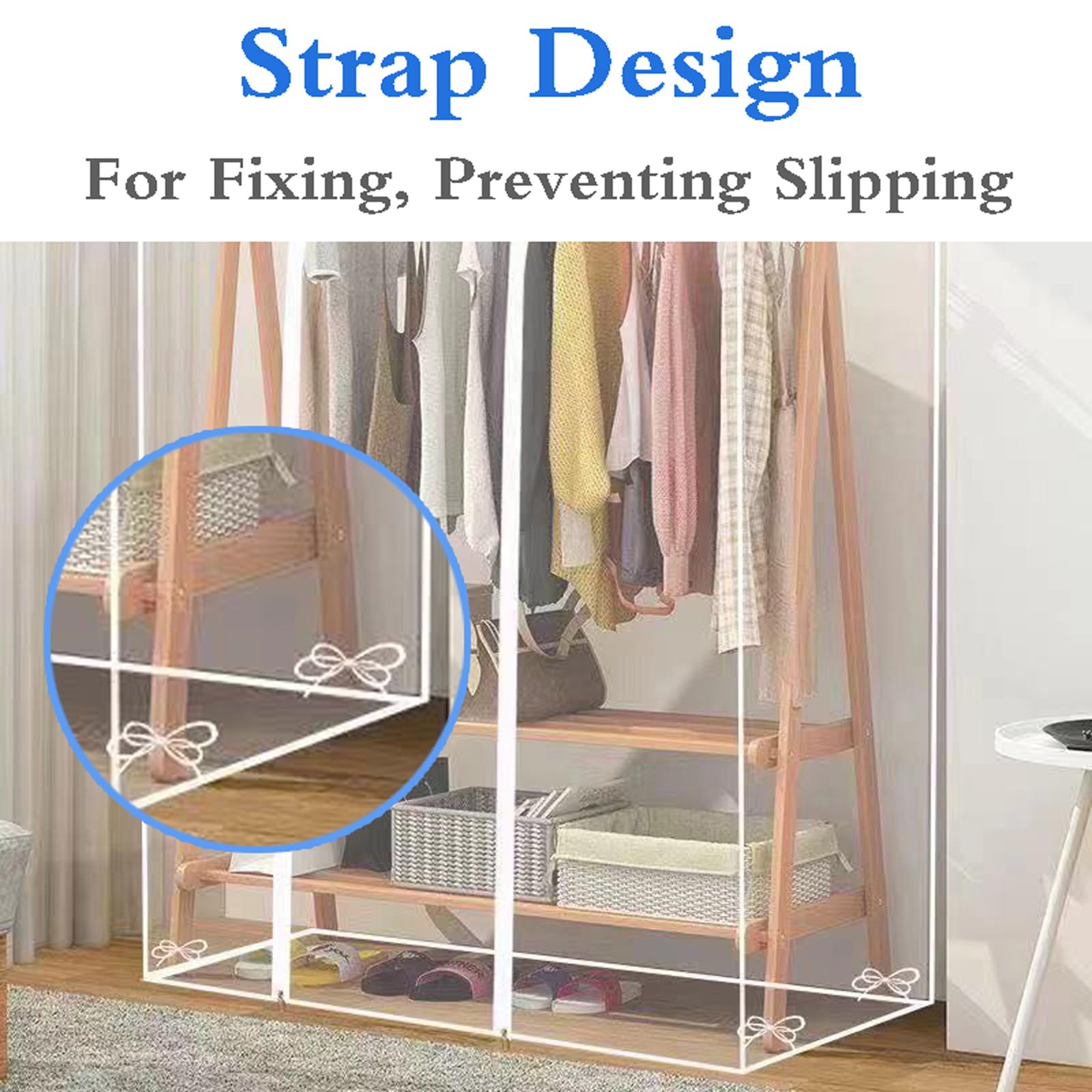 Funda para perchero, cremallera protectora transparente a prueba de polvo, impermeable y transparente para almacenamiento de ropa, vestidos, trajes y abrigos