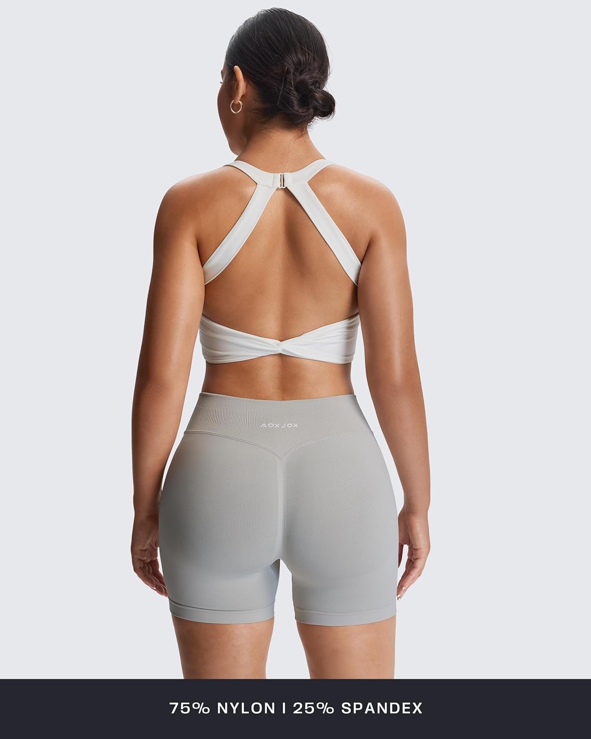 Aoxjox Women's Workout Sports Bras Twist Front Fitness Training Gym Bra Yoga Crop Lola Tank - Image 5