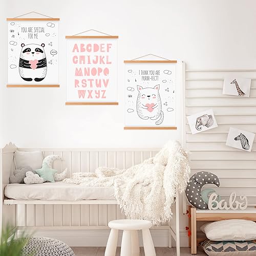 Miniatura 7 de Benjia - Marco magnético para póster de 12 x 16, 12 x 18, 12 x 24 pulgadas, marco de madera para colgar fotos, imágenes, lienzos, ilustraciones o