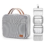 Bosidu Hanging Travel Toiletry Bag, Large Capacity Cosmetic Travel Toiletry Organizer for Women with 4 Compartments & 1 Sturdy Hook, Perfect for Daily Use/Valentines\' Day