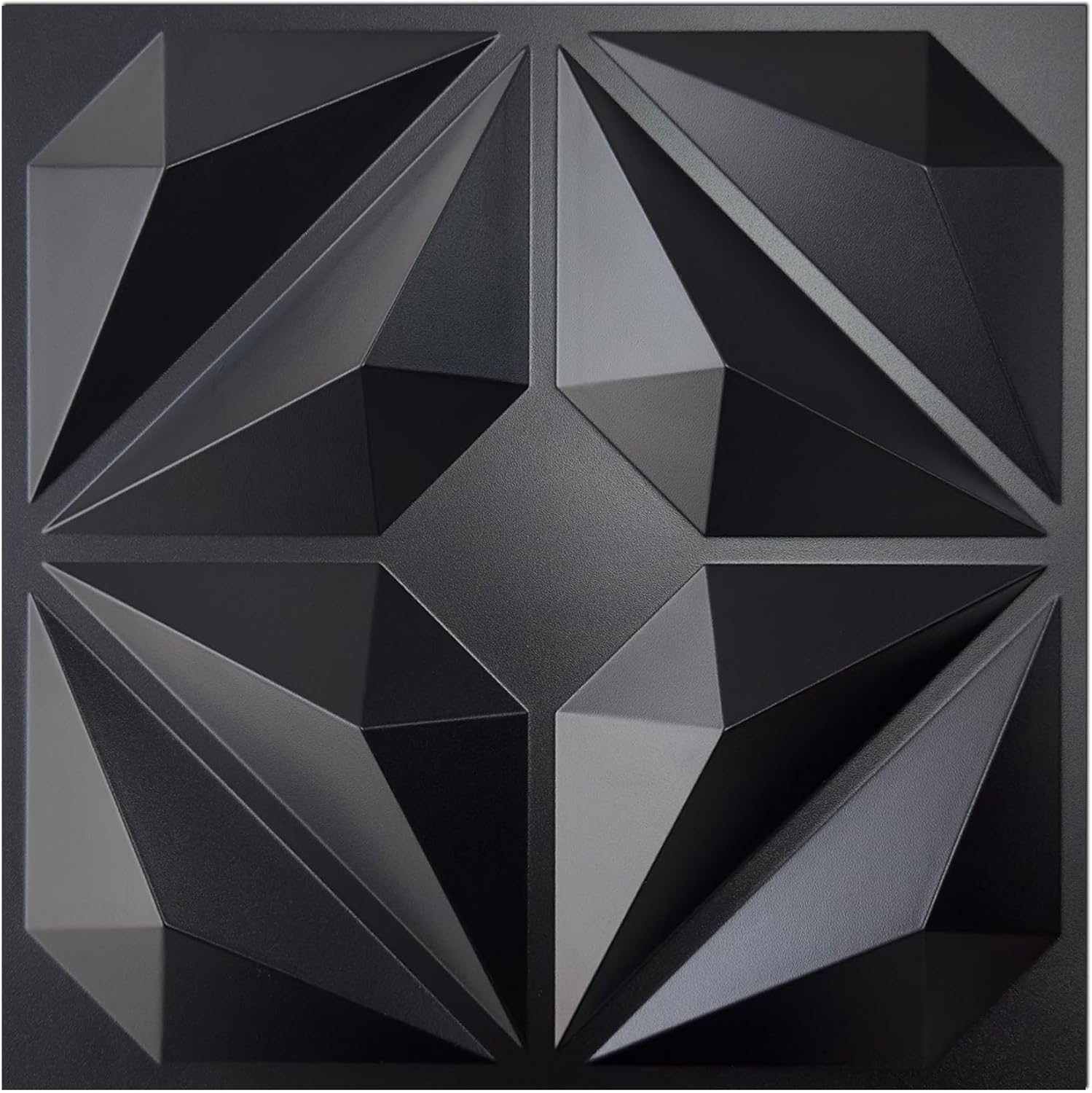 MIX3D Decorative 3D Wall Panels Textured PVC Wall Panels for Interior Wall Decor, 12''x12'' Black, Pack of 33 Tiles Cover 32 Sq. Ft