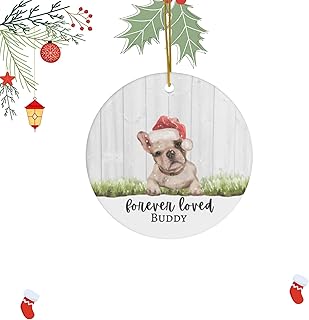 Personalized French Bulldog Ornament, Dog Memorial Ornament, Dog Memorial Gift