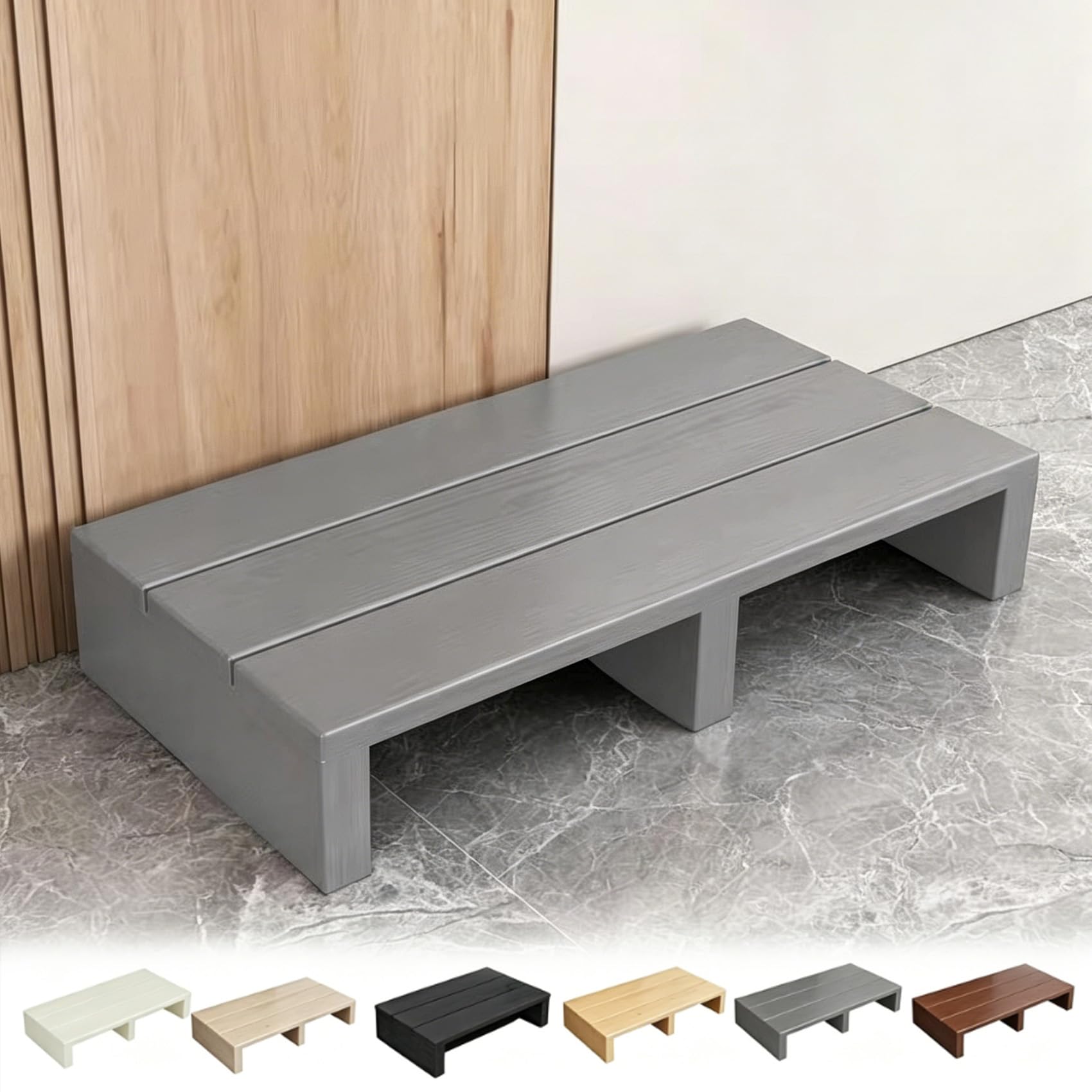 Brixtel Non-Slip Wooden Step Stool, Stepstools, Solid Pine Wood Mobility Aid Step Stool, Strong Load-Bearing Capacity, with Non-Slip, Steps/Entrance for High Beds Bathroom Kitchen Garden Doorstep