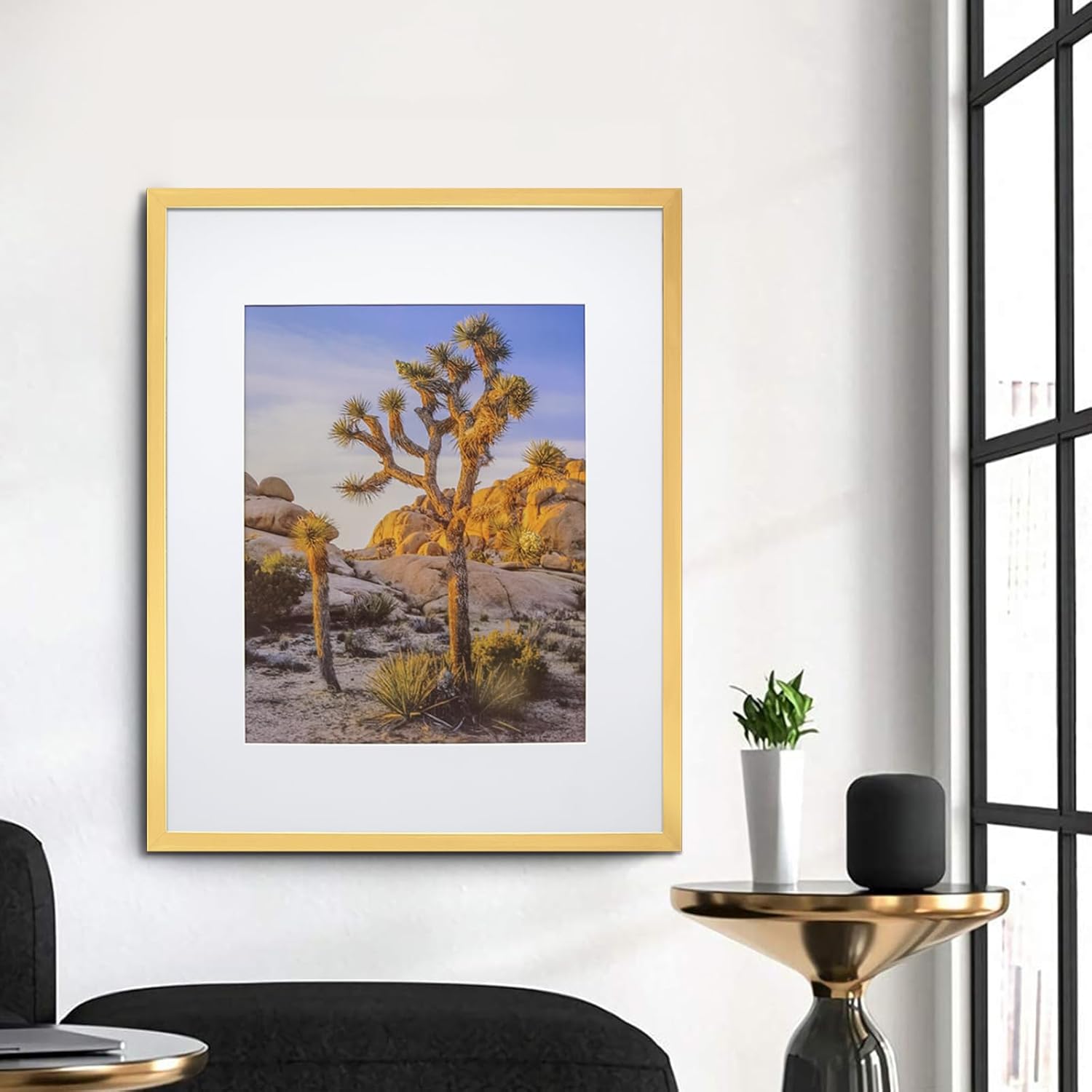 Art Emotion Gold 16x20 Picture Frame – Fits 11x14 Photos with Mat or 16x20 Without Mat, Wall Hanging Photo Frame, 1-Pack