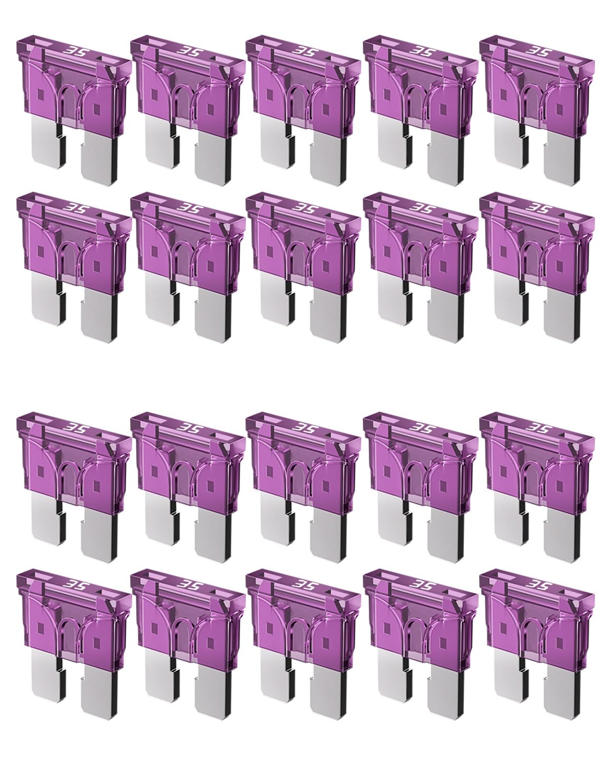 Riseuvo 20pcs 35A Standard Car Fuses - 35 AMP Automotive Fuses(ATO/APR/ATS), 32V (12/24V) Blade Fuse for RV/Truck/SUV