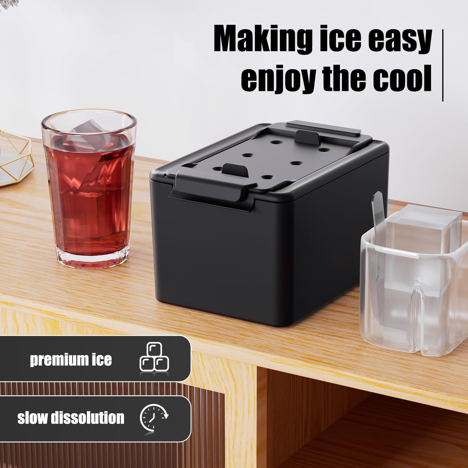 Moule à glaçons géant en silicone transparent pour whisky, fête, boissons, glaçons de 15,2 x 4,8 cm pour cocktail, bac à glaçons transparent avec sac de rangement