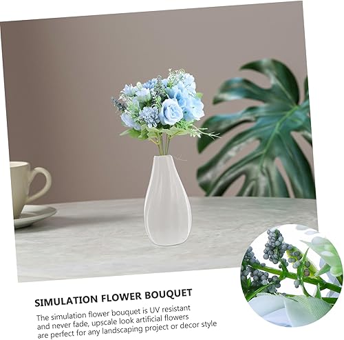 Miniatura 7 de VOSAREA Ramo de simulación de boda Arreglos de flores secas rosas flores artificiales ramo de boda suministros de boda novia arreglo de flores