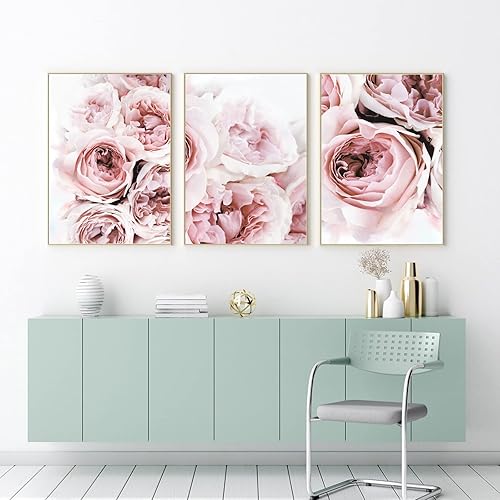 Miniatura 46 de Arte de pared bohemio con margaritas, decoración de pared de lienzo de montaña, impresiones abstractas de flores silvestres, puesta de sol, arte de