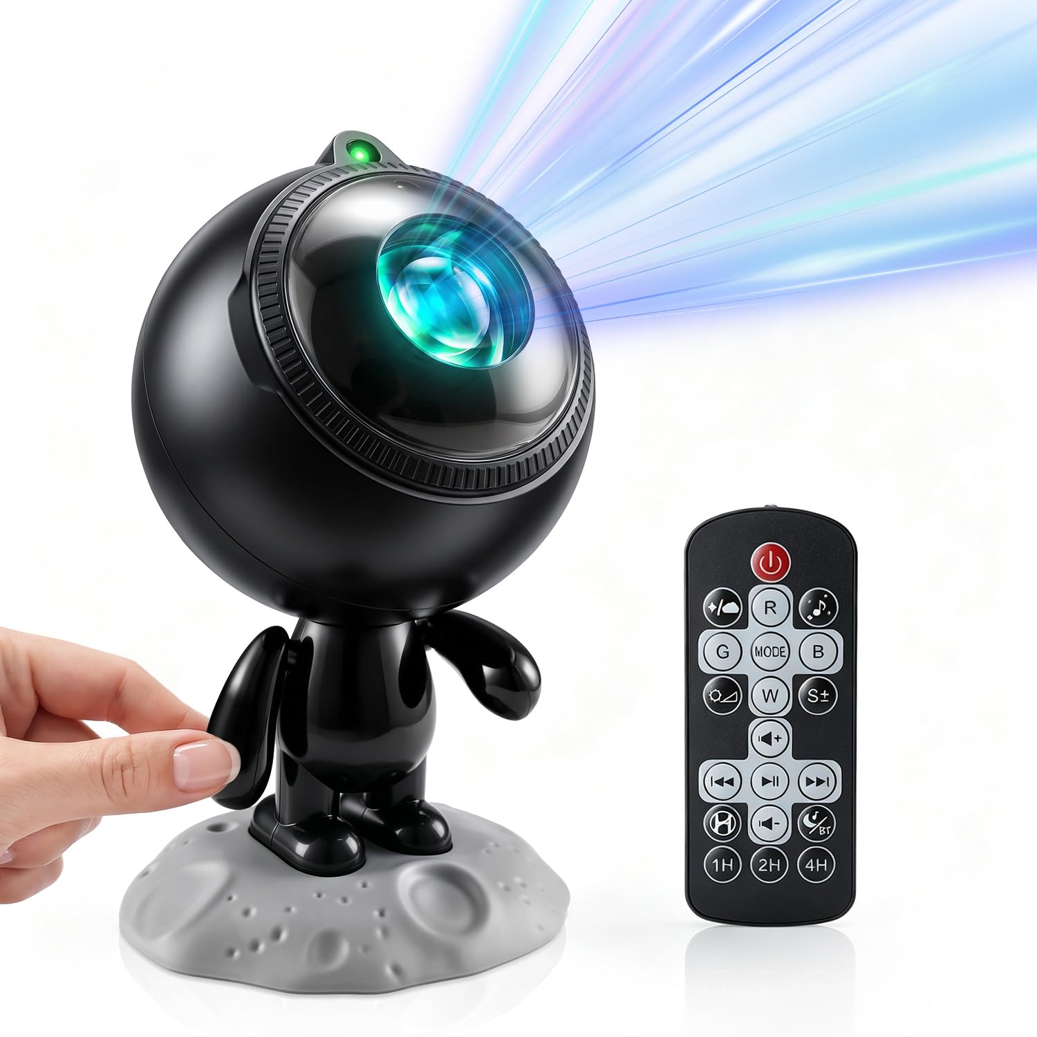 Fidget Toys for Kids & Adults Astronaut Galaxy Projector, Sensory Toy | Click,Spinner, Sound Machine, 10 Colors, 8 Sounds, Remote, Bluetooth Speaker, Stress Relief, Focus Support, Birthday Gift