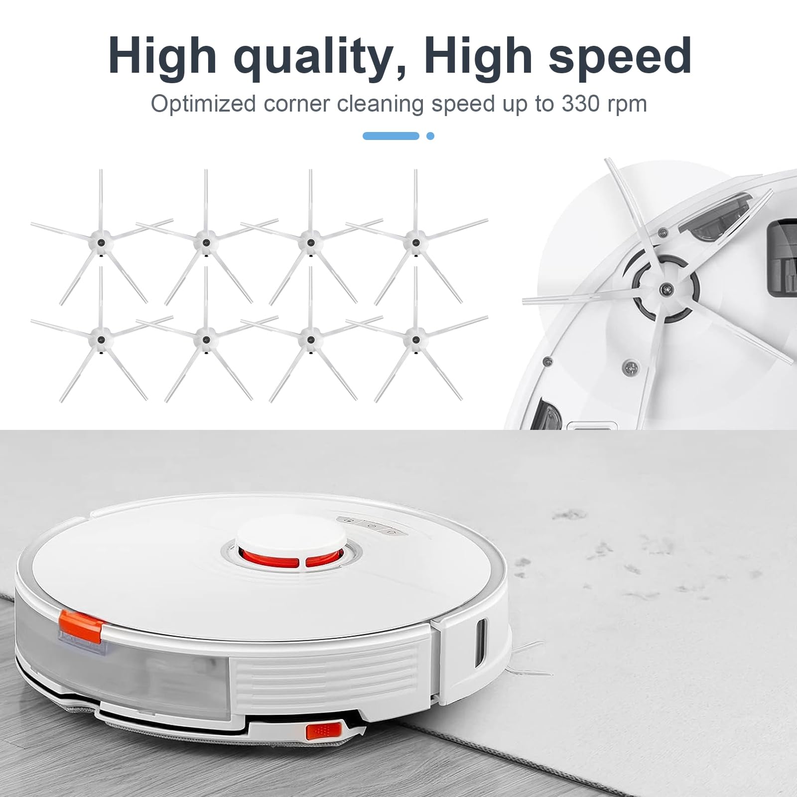 UPUPDAY 6pcs Spazzole Laterali per Xiaomi Roborock Q Revo Serie/Q7 Max/Q8 Max/S7 Max Ultra/S7 MaxV Ultra/S7 Pro Ultra/Q5 Pro+/S8/S8 Plus/S8 Pro UPUPDAY 6pcs Spazzole Laterali per Xiaomi Roborock Q Revo Serie/Q7 Max/Q8 Max/S7 Max Ultra/S7 MaxV Ultra/S7 Pro Ultra/Q5 Pro+/S8/S8 Plus/S8 Pro