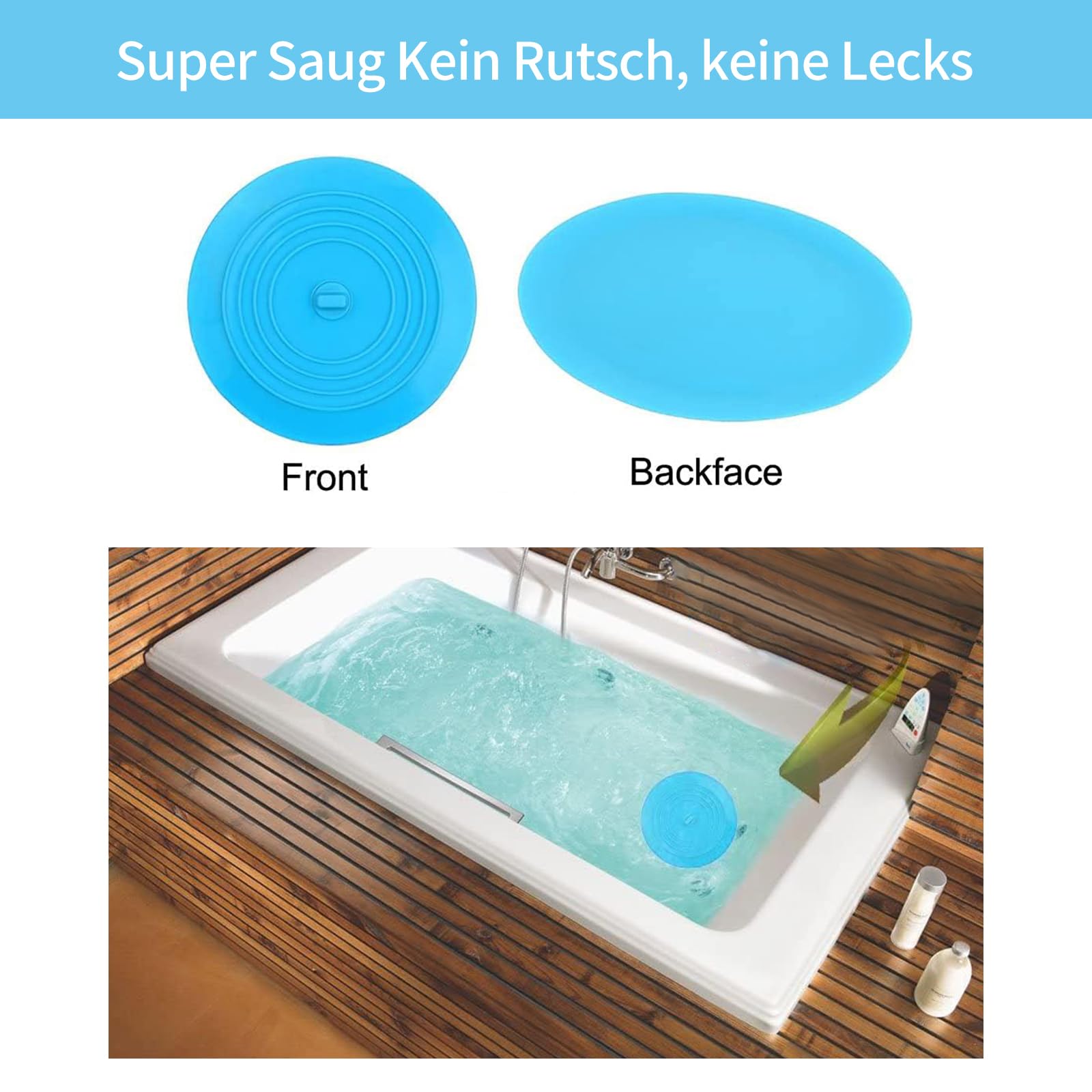 2 Stück Universal Abflussstöpsel Silikon - Für Badewanne, Waschbecken & Dusche