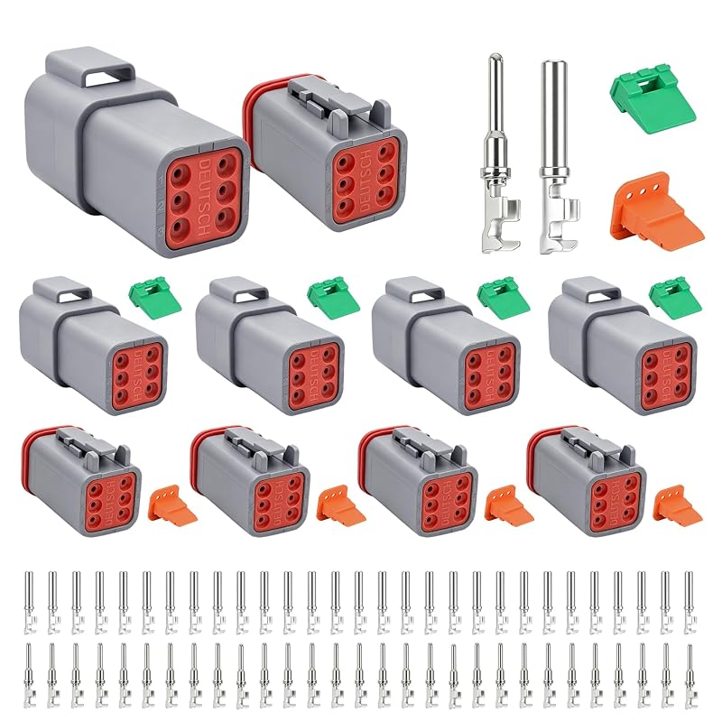 Kit de conectores Deutsch DT 6 pinos GUIRUIMOON cinza à prova d’água – 5 pares